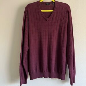 Van Heusen purple v neck 100% cotton men’s Sweater size Large